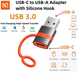 Mcdodo USB-C to USB-A 3.0 Adapter with Silicone Hook High-Speed Transfer Plug and Play For Flash Drives Keyboards Mouse Hard Drives Card Readers iPhone 15 series