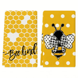 2-Pack Bee-Themed Kitchen Towels Dish Towels Hand Towels Kitchen Decor Towels Neighbor Gifts Sweet Housewarming Gifts for Friends Mom Gifts Friend Birthday Gifts.