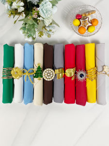 Pure Cotton Napkins Nordic Style Hotel Restaurant Western Dining Table Cloth No Shedding Flower Folding Ring Home Textile