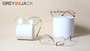 Grey Jack Frame Kacamata Anti Sinar Blueray Model Cat Eye Lucu Fashion Wanita Mewah Bahan Metal Kokoh Bisa Minus 702