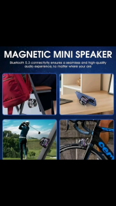 Colorful Light Bluetooth Speaker Magnetic Attached Mini Round Portable Audio Accessory with Selfie Function for Android Only