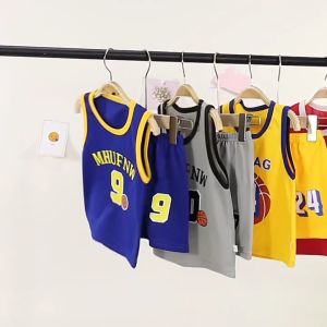 ชุดกีฬาเสื้อบาสเก็ตบอล เสื้อเด็กกล้าม+กางเกงขาสั้น เนื้อผ้าดี สวมใส่สบาย ให้เลือกถึง 5สี OC99