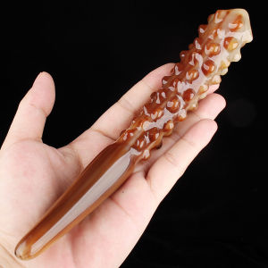 Natural Yak Horn Massage Stick Meridian Manual Acupuncture Pen White Buffalo Horn Face Facial Eye Acupuncture Point Beauty Scraping Muscle-Poking Stick