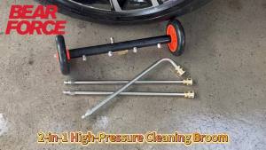 BEAR FORCE | BEAR FORCE 2-in-1 Undercarriage Pressure Washer Attachment 38cm/ 15" Pressure Washer Water Broom 3 Extension Wands Wash Mitt