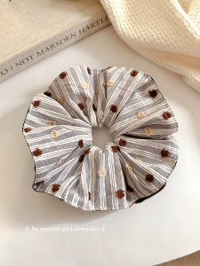 Korean Style Large Size Stripe Hair Ties Womens Fashion Accessories Elastic Hair Bands Sweet Cute Trendy New 2025