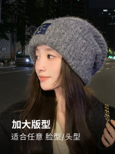 หนาขึ้น หมวกถัก ขนสัตว์ สําหรับผู้หญิง หลวม Fit อุ่น Story Brand เหมาะสําหรับทุกฤดูกาล สตรีทสไตล์ มีแถบและตัวอักษร