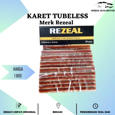 [1 BOX isi 6 Lembar] Karet Tubeless Cacing Tambal Rezeal Cacing Tubles