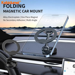 Kebidumei ที่วางโทรศัพท์ในรถ Ma-Gnetic Mount 360 ° รถพับได้การหมุนแท่นวางโทรศัพท์ที่วางโทรศัพท์ในรถ Ma-Gnetic ที่แข็งแกร่งสำหรับโทรศัพท์15 14 13 12