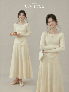 OUYANGXI | Đầm Dài Quai Xéo Mới Cho Mùa Đông - Size Nhỏ