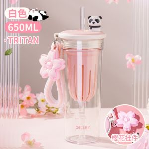 Portable Insulated Stainless Steel Water Bottle 316 Sakura Series Straw Cup High Aesthetic Value for Women Diller Bell