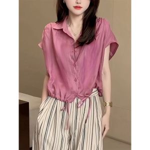 Áo Sơ Mi Nữ Tay Lỡ Màu Trơn Thời Trang Mùa Hè Mới Dáng Rộng Thoải Mái Đa Năng Đi Làm