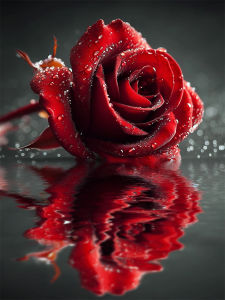 HUACAN Rose Red Diamond Painting New Flower Black Red Landscape AB Fairy Dust Full Drill Woman Mosaic News 2026 Portrait