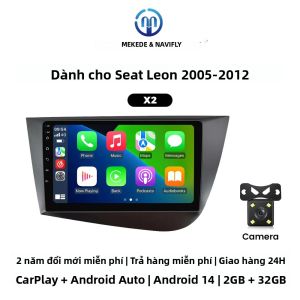 Đầu Radio Xe Hơi Không Dây Carplay 2G+32G Dành Cho Seat Leon 2 MK2 2005-2012 Android 14 Điều Hướng GPS Đa Phương Tiện Máy Nghe Nhạc Video Với WiFi Và Điều Khiển Vô Lăng