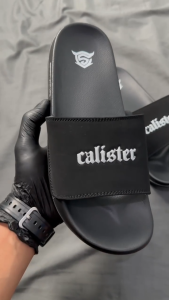 Calister - Sandal Pria Hitam Simple Logo