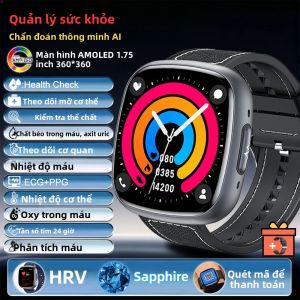 Đồng Hồ Thông Minh NFC Mới 2025 Dành Cho Nam Và Nữ Với Chức Năng Theo Dõi Sức Khỏe ECG PPG Đo Axit Uric Huyết Áp Oxy Máu Phân Tích Cơ Thể Và Theo Dõi Thể Dục