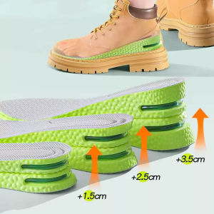 Air Cushion Height Lift Insoles 3-Level Adjustable Inserts Shock Absorbing Comfortable Elevator Insoles for Sneakers & Boots