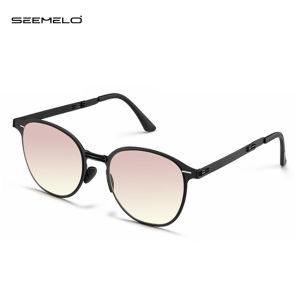 SEEMELO Womens Sunglasses Ultra Thin Foldable Sunglasses Fashion Metal Sunglasses UV Resistant Foldable Summer Sunglasses Ultra Light Outdoor Traveling Walking Shopping Driving