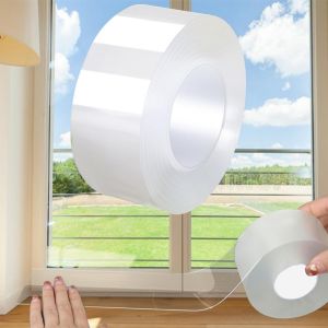 Window Sealing Tape Weather Stripping Residue-Free Clear Window Draft Isolation for Doors and Shower Glass Gaps Bathroom