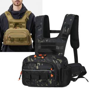 Tactical Climbing Chest Bag Molle Vest Front Pouch Outdoor Hiking Camping Fishing Lure Recon Kit Bag Sport Hunting Fanny Pack