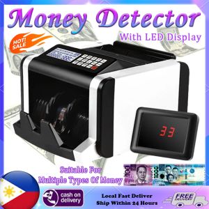 Automatic Money Counter Machine With Led Display And Uv/Mg Electronic Money Detector Suitable For Multiple Types Of Money Multi-Function Counterfeit Detection Cash Counting Machine Ph