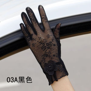 Driving Mittens woman Sun Protection fashion Thin Fit Non Slip Lace Glove Cycling