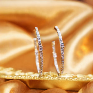 Sequito Nữ Thần Trang Phục Đồ Trang Sức Micro Pave Nhỏ AAA Zircon lập phương Chất Lượng Cao Hoa tai dạng Vòng bạc trang sức mạ Se1018