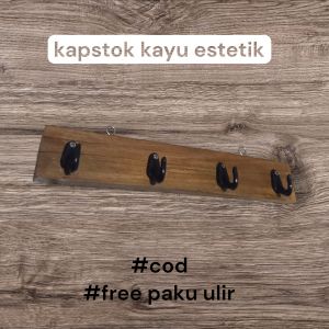 kapstok hangers gantungan pakaian cantolan baju kayu  estetik