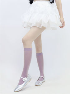 บางเฉียบ สีม่วง เงา เลกกิ้ง เงินบางเฉียบ ถุงเท้ายาวถึงเข่า ถุงเท้า ผู้หญิง แฟชั่นโชว์สไตล์ Home Comfort ฤดูใบไม้ผลิ ฤดูร้อน ถุงเท้า