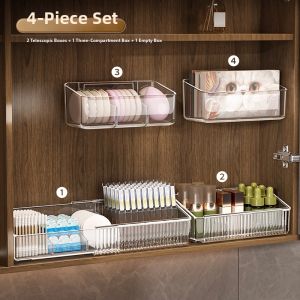 AOQILA | Wall-Mounted Bathroom Storage Organizer For Cosmetics