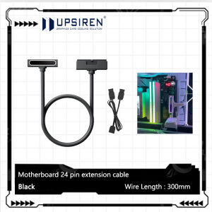 UPSIREN ATX 24PIN Extension Cable ARGB PC Cable with 5V 3Pin18AWG 90 Degree Right-Angle Design Male-to-Female Connectors
