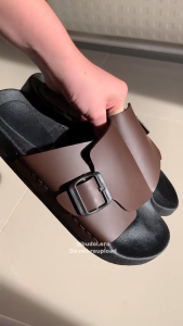 Dép nam quai ngang bằng da phong cách thời trang cổ điển Vintage