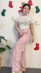 ชุดเซ็ตเสื้อผูกโบว์+กางเกงขากระบอก สไตล์ที่ให้ลุคเก๋