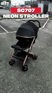 Sweet Cherry Luxury Gold Frame & Compact Folding Baby Stroller SC707 Neon Stroller with Pulling Rod  Can Up To 22KG