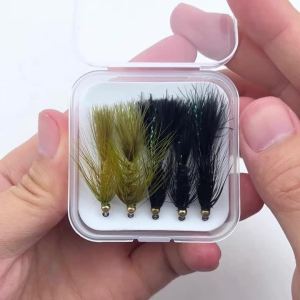 5 CÁI Mồi Câu Cá Hồi Bằng Len Sợi Đầu Hạt Đồng Thau Kiểu Flash Woolly Bugger Móc Thép Cacbon Cao # 10 Cho Sông Và Suối