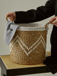 Giỏ Đựng Đồ Dệt Bằng Tre Kiểu Pháp Lớn Dung Tích Dùng Cho Phòng Khách Giỏ Đựng Đồ Chơi Bằng Vải Lanh Màu Vàng Cầm Tay Cho Khách Sạn Trọ Nhà Ở