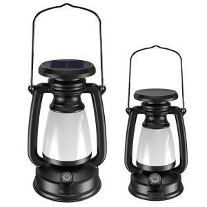 Vktech Outdoor Vintage LED Lantern - 800mAh/1200mAh Waterproof and Solar Charging for Camping and Hiking Activities