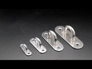 4Pcs Stainless Steel Pad Eye Plate Ceiling Hook Marine Hardware Staple Hook Loop