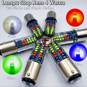 Lampu Stop Rem Running Belakang RGB Jelly 4 Warna 20 Mata Led 2 Mode Flash Kedip Universal Bisa Untuk Motor dan Mobil Arus Soket DC 12 Volt - Lazada