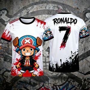 Bandai | 2026 New Arrival One Piece Special Edition Mens Soccer T-shirt Ronaldo # 7 Soccer Shirt T-shirt Kids Luffy 3D Printed T-shirt