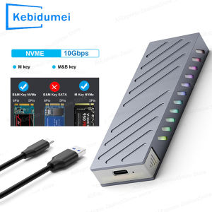 KEBIDUMEI M2 SSD Case M.2 NVMe SATA SSD Enclosure 10Gbps USB 3.1 Type C External Box Aluminum Adapter Supports M And B&M Key