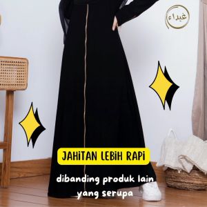 PROMO Ghaida Abaya Zipper Full Anak Gamis Anak Perempuan Hitam Gamis Hitam Maroon Sage Putih Birdong