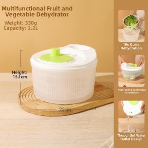 CAROTE | Manual Salad Spinner with Dehydrating and Draining Function