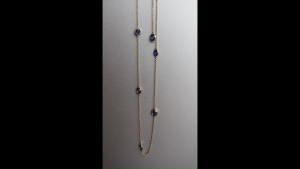 Blue Sapphire Yard Necklace(Sapphire Station Necklace) (T 3.12ct /Yellow Gold)