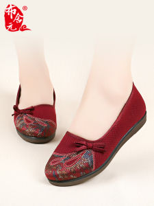 Womens Flat Bottom Breathable Comfortable Soft Sole Net Shoes Spring Summer Casual round Toe Rubber Outsole Fabric Lining