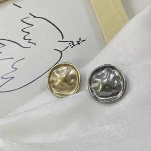 Simple Small Fragrance Style Relieve Surface Metal Alloy Irregular Button Coat Button Windbreaker Suit Alloy Button