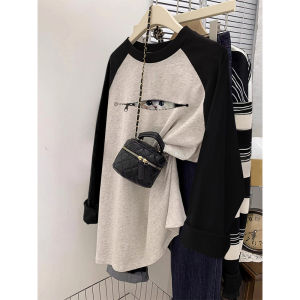 Áo Thun Cotton Dài Tay Dáng Rộng Cổ Tròn in Họa Tiết Hoạt Hình Cho Nữ Mùa Xuân Thu Phong Cách Mới Thoải Mái Thoáng Khí