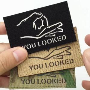 YOU LOOKED Tactical Patches IR Reflective Hook and Loop Badges for Armband Backpack Shoulder Stripes Morale Emblem