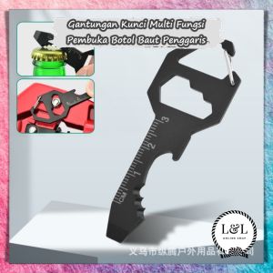 Gantungan Kunci Multifungsi Alat Pertukangan Kunci Obeng Penggaris Alat Pembuka Botol Baut