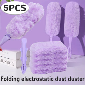 【88HomeStore】5/3 Pcs 360 ° Double Sided Electrostatic Precipitator For Cleaning Dust Spider Web Cleaning Disposable Feather Duster Roof And Desktop Cleaning Duster