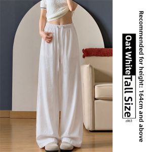 YAYANGREN | Summer Lightweight Comfortable Loose Retro Style Drapey Small-sized Linen Wide Leg Trousers